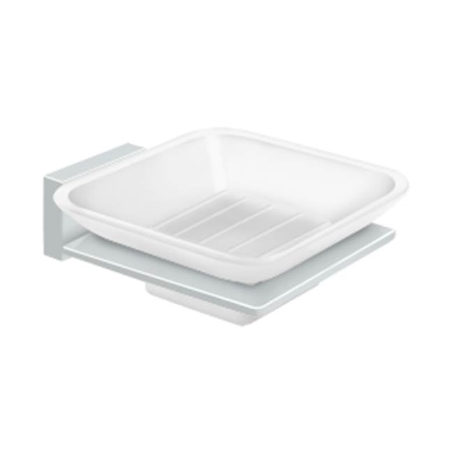 Deltana - Frosted Glass Soap Dish, 55D Series - Polished Chrome