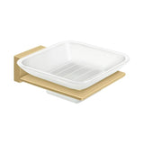 Deltana - Frosted Glass Soap Dish, 55D Series - Brushed Brass