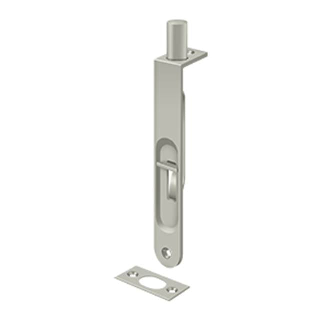 Deltana - 6'' Flush Bolt, HD Round - Brushed Nickel