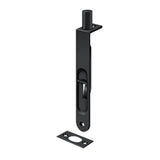 Deltana - 6'' Flush Bolt, HD Round - Paint Black
