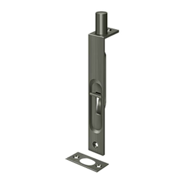 Deltana - 6'' Flush Bolt, HD, Square - Antique Nickel