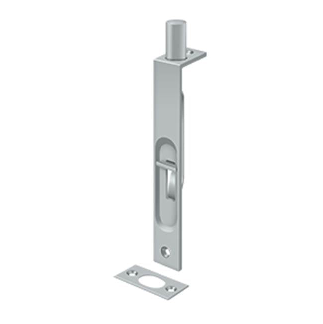 Deltana - 6'' Flush Bolt, HD, Square - Brushed Chrome