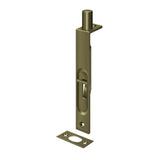 Deltana - 6'' Flush Bolt, HD, Square - Antique Brass
