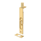 Deltana - 6'' Flush Bolt, HD, Square - PVD Polished Brass
