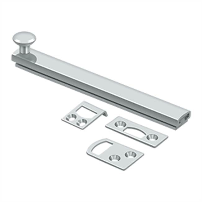 Deltana - 6'' Surface Bolt, Concealed Screw, HD - Polished Chrome