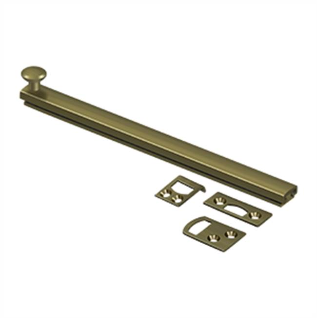 Deltana - 8'' Surface Bolt, Concealed Screw, HD - Antique Brass