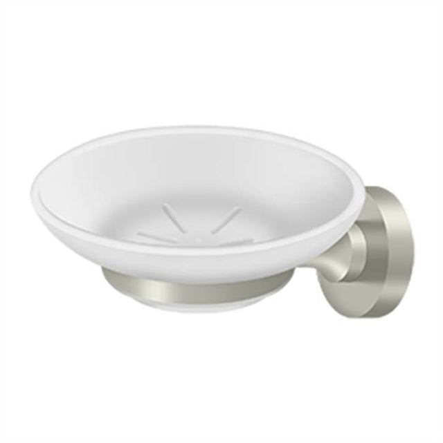 Deltana - Frosted Glass Soap Dish, BBN Series - Brushed Nickel