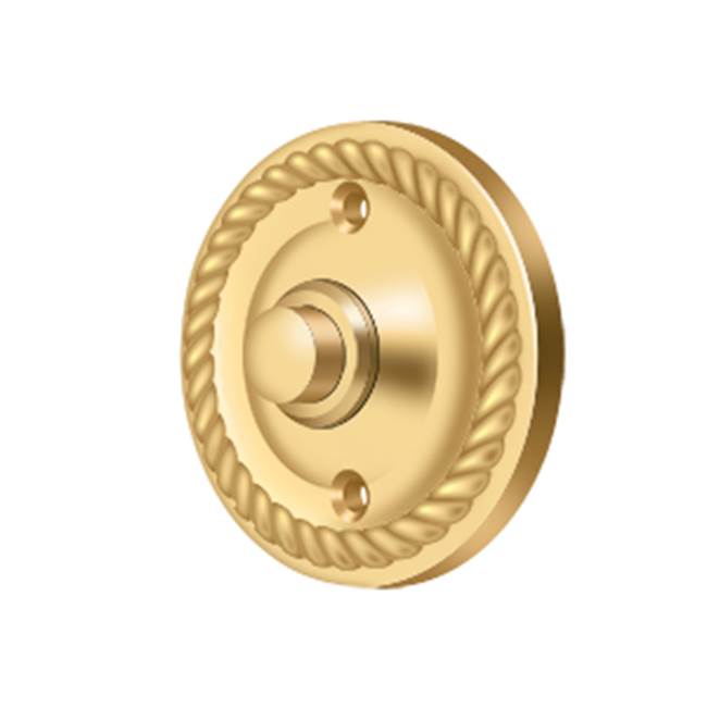 Deltana - Bell Button, Round with Rope - PVD Polished Brass