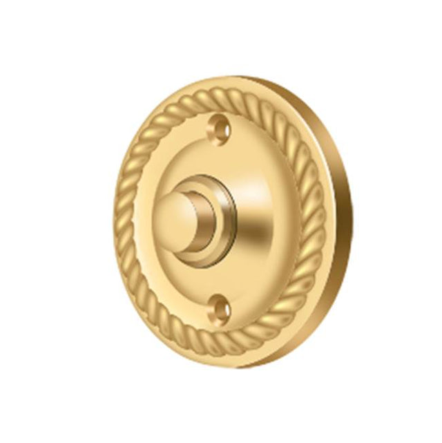 Deltana - Bell Button, Round with Rope - PVD Polished Brass
