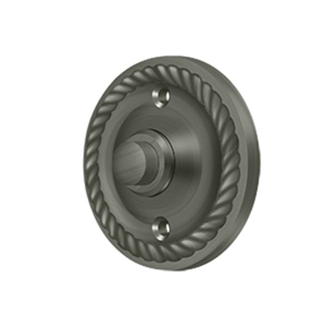 Deltana - Bell Button, Round with Rope - Antique Nickel