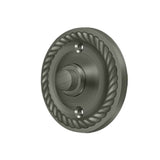 Deltana - Bell Button, Round with Rope - Antique Nickel
