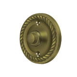 Deltana - Bell Button, Round with Rope - Antique Brass