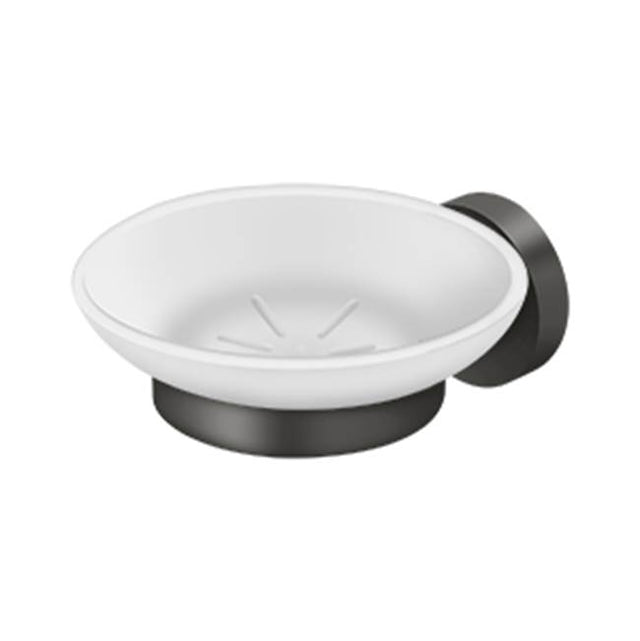 Deltana - Frosted Glass Soap Dish BBS Series - Oil-rubbed Bronze