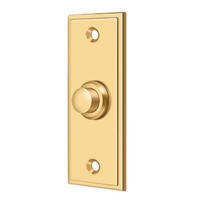 Deltana - Bell Button, Rectangular Contemporary - PVD Polished Brass
