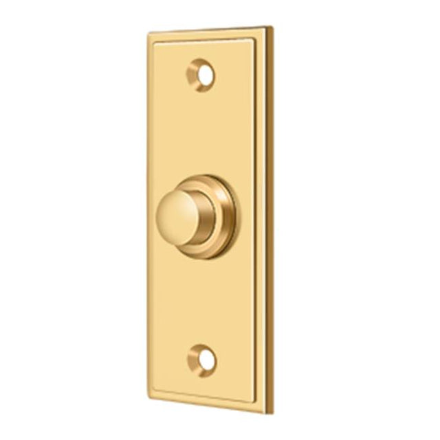 Deltana - Bell Button, Rectangular Contemporary - PVD Polished Brass