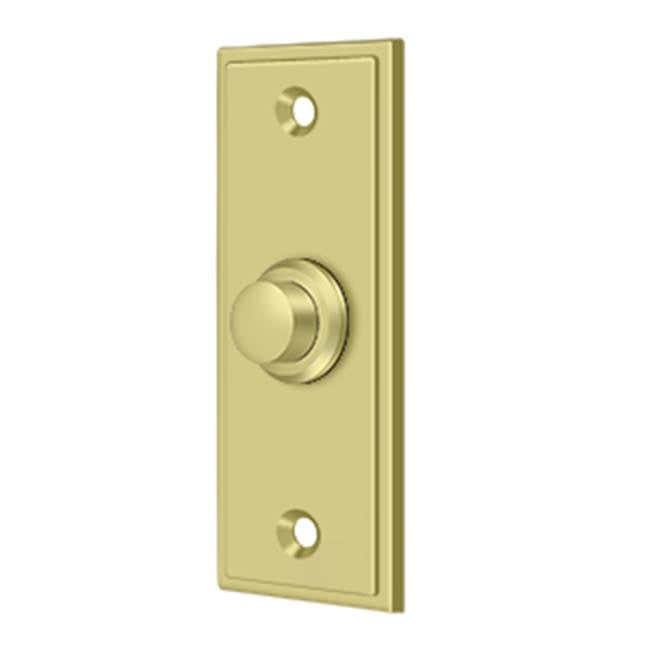 Deltana - Bell Button, Rectangular Contemporary - Polished Brass