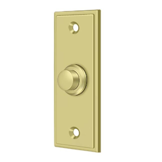 Deltana - Bell Button, Rectangular Contemporary - Polished Brass