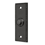 Deltana - Bell Button, Rectangular with Rope Pattern - Oil-rubbed Bronze