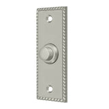 Deltana - Bell Button, Rectangular with Rope Pattern - Brushed Nickel