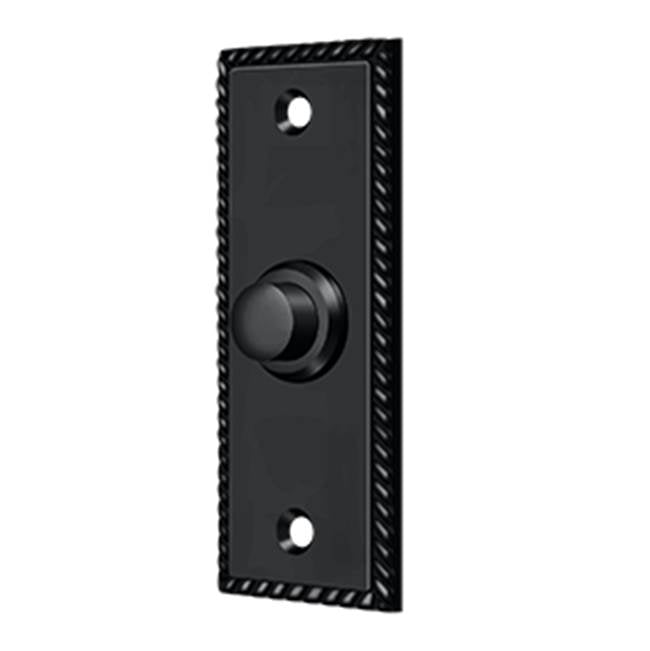 Deltana - Bell Button, Rectangular with Rope Pattern - Paint Black
