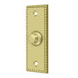 Deltana - Bell Button, Rectangular with Rope Pattern - Polished Brass