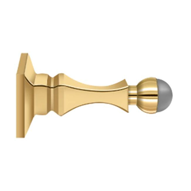 Deltana - 3-1/2'' Baseboard Door Bumper, HD, Solid Brass - PVD Polished Brass