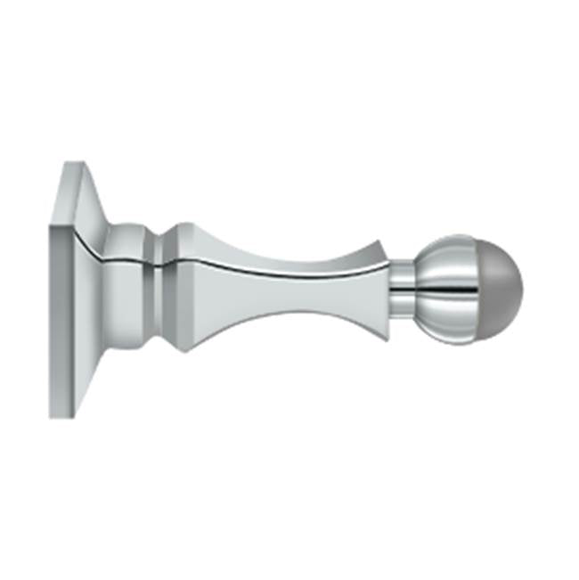 Deltana - 3-1/2'' Baseboard Door Bumper, HD, Solid Brass - Polished Chrome