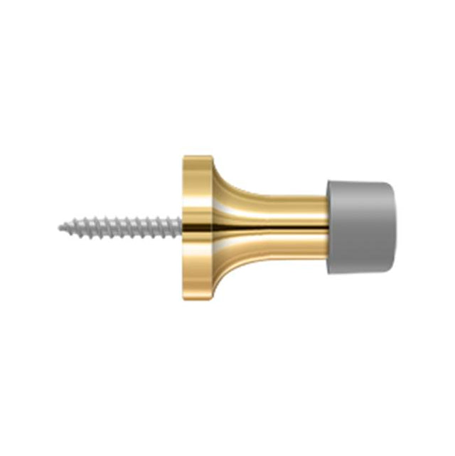 Deltana - 1-3/8'' Baseboard Door Bumper, Solid Brass - PVD Polished Brass