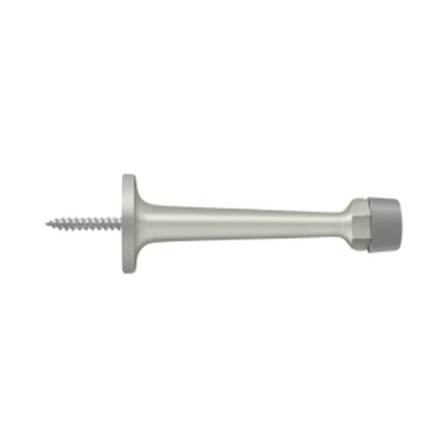Deltana - 3-1/4'' Baseboard Door Bumper, Solid Brass - Brushed Nickel