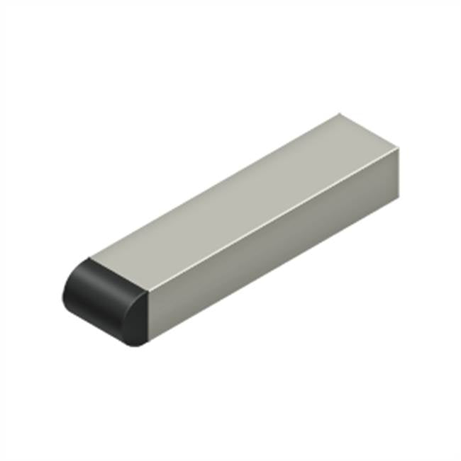 Deltana - 4'' Contemporary Half-Cylinder Tip Baseboard Bumper, Solid Brass - Brushed Nickel