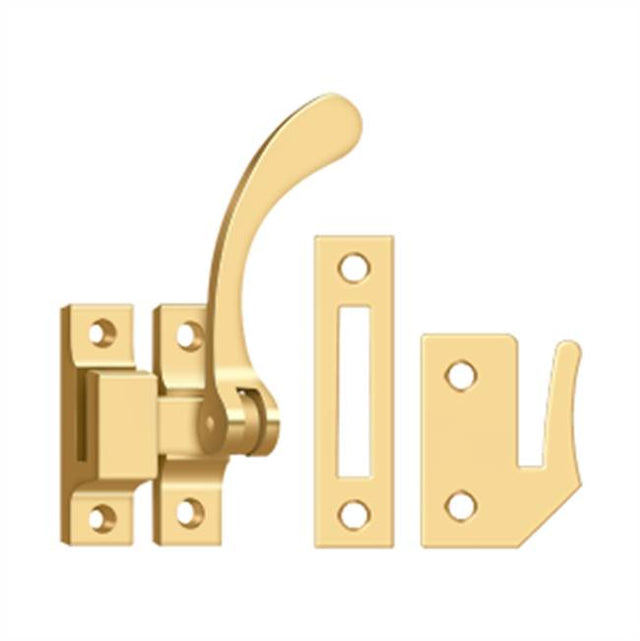 Deltana - Window Lock, Casement Fastener, Reversible, 4-1/2'' - PVD Polished Brass