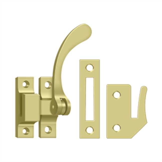 Deltana - Window Lock, Casement Fastener, Reversible, 4-1/2'' - Polished Brass