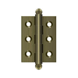 Deltana - 2'' x 1-1/2'' Hinge, w/ Ball Tips - Antique Brass