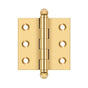 Deltana - 2'' x 2'' Hinge, w/ Ball Tips - PVD Polished Brass
