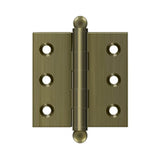 Deltana - 2'' x 2'' Hinge, w/ Ball Tips - Antique Brass