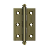 Deltana - 2-1/2'' x 1-11/16'' Hinge, w/ Ball Tips - Antique Brass