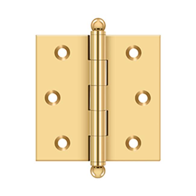 Deltana - 2-1/2'' x 2-1/2'' Hinge, w/ Ball Tips - PVD Polished Brass
