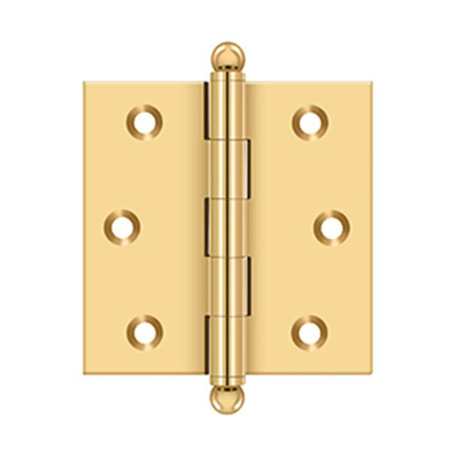 Deltana - 2-1/2'' x 2-1/2'' Hinge, w/ Ball Tips - PVD Polished Brass