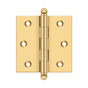 Deltana - 2-1/2'' x 2-1/2'' Hinge, w/ Ball Tips - PVD Polished Brass