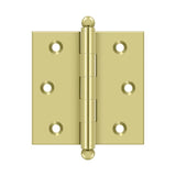 Deltana - 2-1/2'' x 2-1/2'' Hinge, w/ Ball Tips - Polished Brass