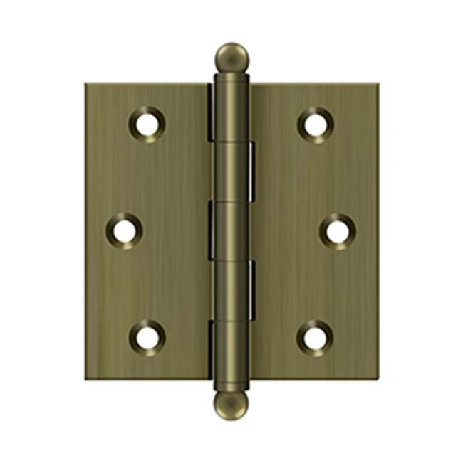 Deltana - 2-1/2'' x 2-1/2'' Hinge, w/ Ball Tips - Antique Brass