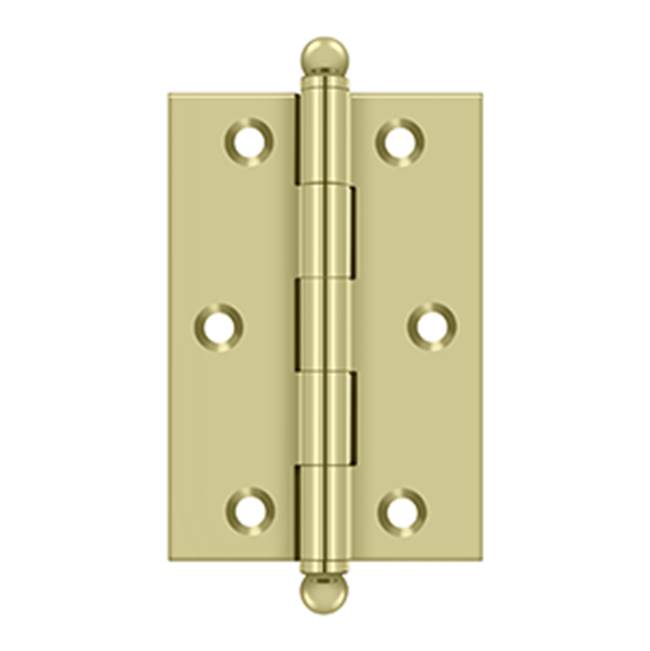 Deltana - 3'' x 2'' Hinge, w/ Ball Tips - Unlacquered Brass