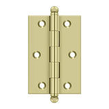 Deltana - 3'' x 2'' Hinge, w/ Ball Tips - Unlacquered Brass
