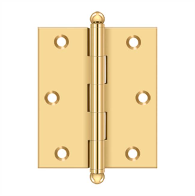 Deltana - 3'' x 2-1/2'' Hinge, w/ Ball Tips - PVD Polished Brass