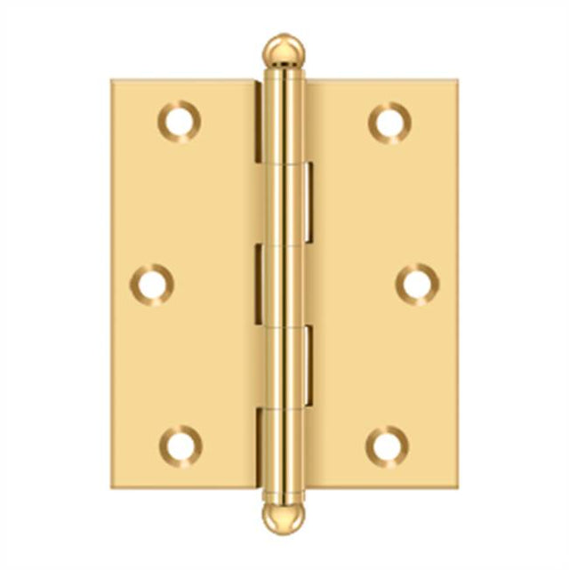 Deltana - 3'' x 2-1/2'' Hinge, w/ Ball Tips - PVD Polished Brass