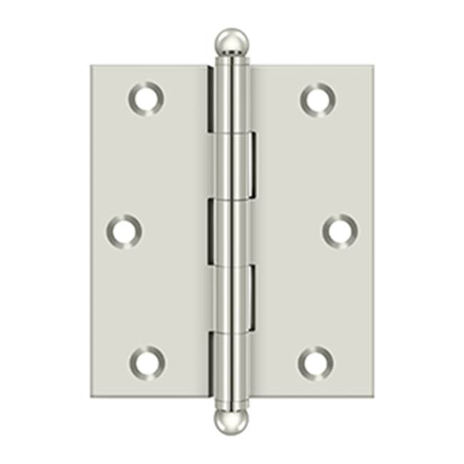 Deltana - 3'' x 2-1/2'' Hinge, w/ Ball Tips - Polished Nickel