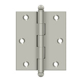 Deltana - 3'' x 2-1/2'' Hinge, w/ Ball Tips - Brushed Nickel