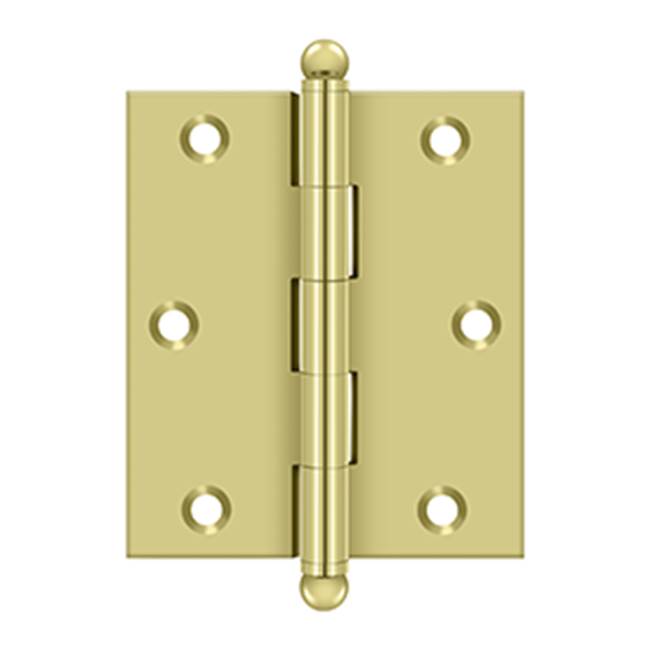 Deltana - 3'' x 2-1/2'' Hinge, w/ Ball Tips - Polished Brass
