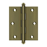 Deltana - 3'' x 2-1/2'' Hinge, w/ Ball Tips - Antique Brass