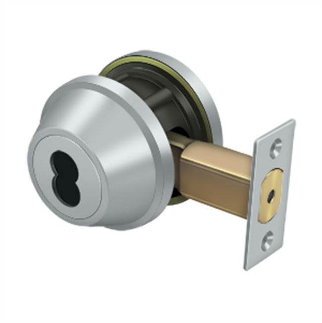 Deltana - Single Deadbolt IC Core Non CYL GR2 w/ 2-3/4'' Backset - Brushed Chrome